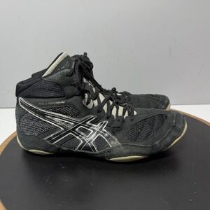ASICS Wrestling Shoes Women Size 8.5 Black Gray High Top Mat Training J502Y